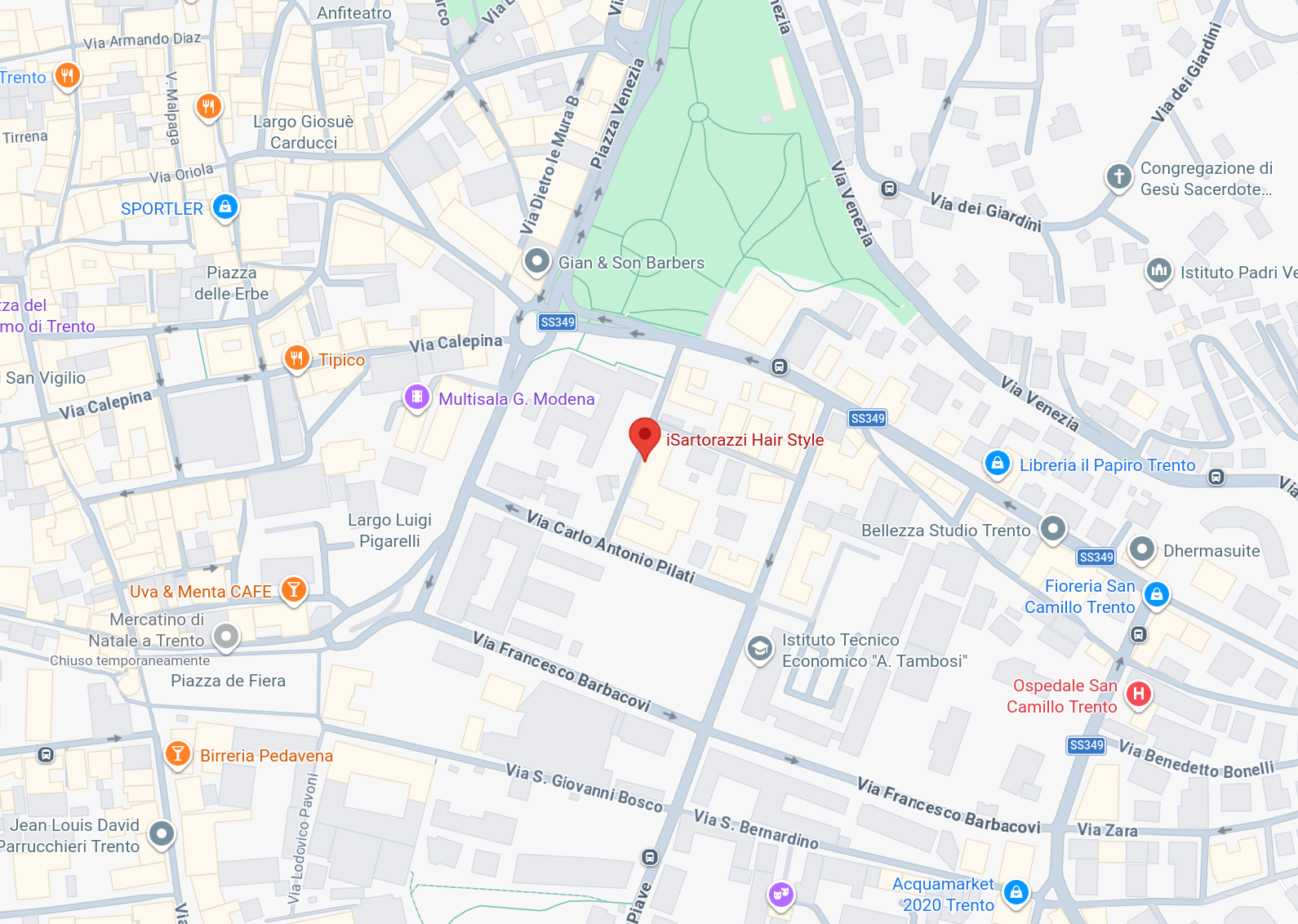 Come raggiungere iSartorazzi — Via Paradisi, 11 — 38122 Trento